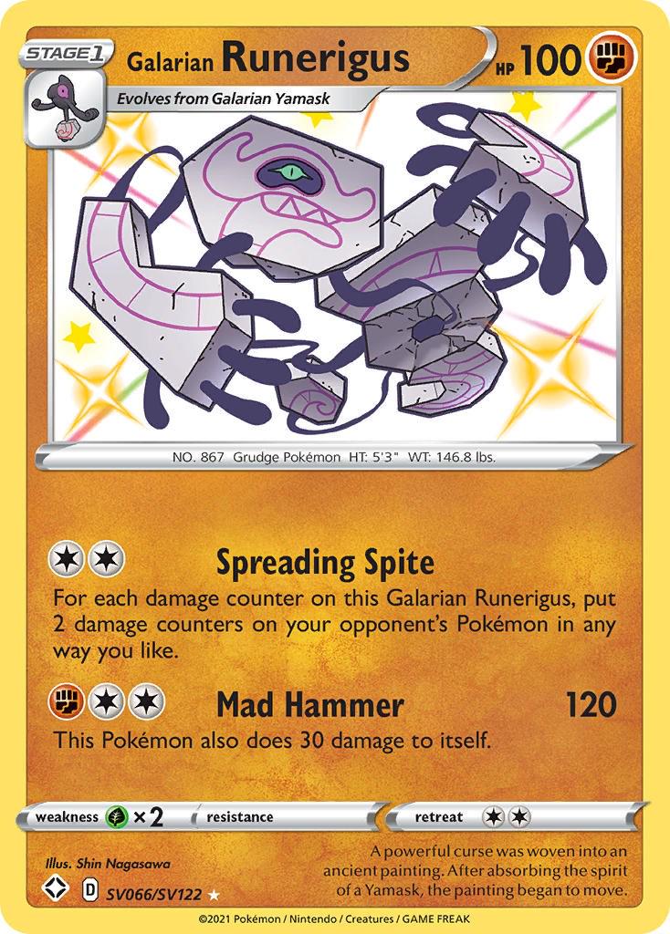 Shining Fates Galarian Runerigus Pokémon card